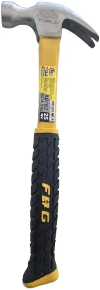 Martelo de Unha Profissional, Cabo Emborrachado, 25mm, Amarelo e Preto