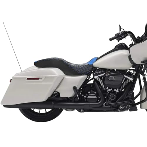 Asiento de motocicleta acabado premium para Road King y Street Glide cuero sintético de alta resistencia 5