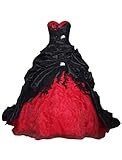 Babygirls Black Red and White Wedding Dress for Bride 2019 Sweetheart with Train Plus Size Bride Gowns18w