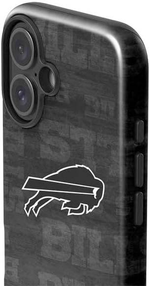 Skinit Impact Phone Case Compatible with iPhone 16 - Officially Licensed NFL Buffalo Bills Black & White Design