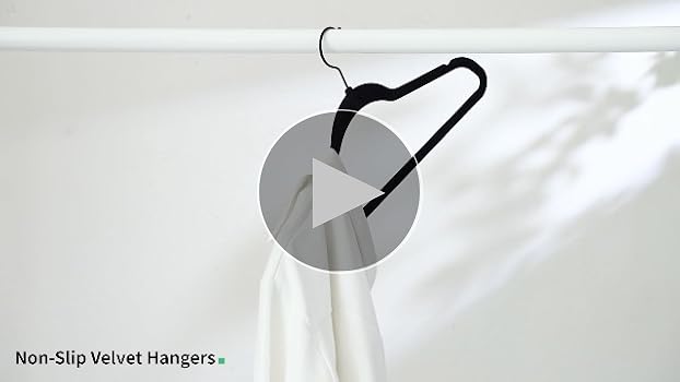 Zober Velvet Hangers 50 Pack - Heavy Duty Black Hangers For Coats