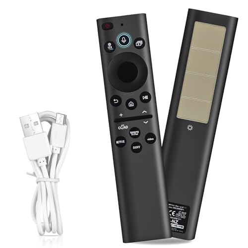 Image of Rechargeable Solar Remote Replacement for Samsung Smart TV, Solarcell, USB-C /Type C Fast Charging, Voice&BT, Compatbile with Samsung Remote Control for Smart TV 2025-2018