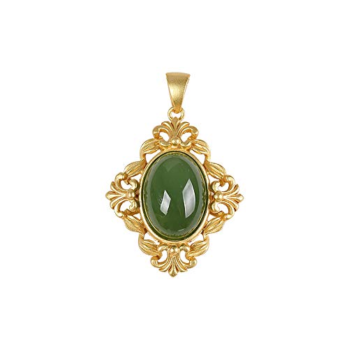Collier jaspe Hetian en argent doré le cadeau idéal pour célébrer un anniversaire