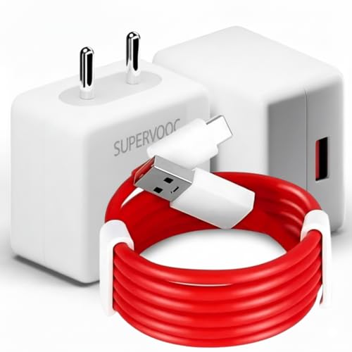 Image of 65W SUPERVOOC Power Adapter | Warp Dash Fast Charging with USB-C Cable for OnePlus 13 13R 12 12R 11 11R 10 Series 9 Series 8T Nord & CE Models| Original Fast Charging