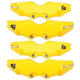 SOPOTUTU 2 Sets 3d Style Yellow Brake Caliper Covers for Front and Rear Car Disc Brakes Hub Wraps Compatible