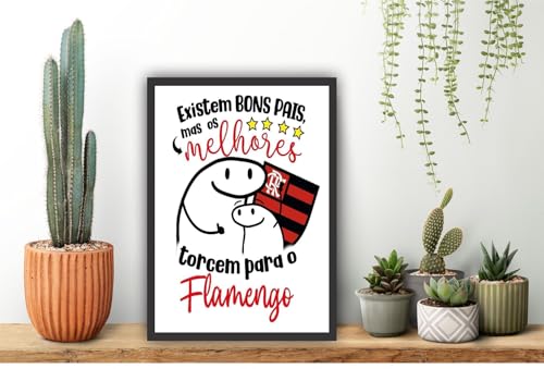 Quadro Decorativo Pai Flamengo Moldura Preta (24x33)