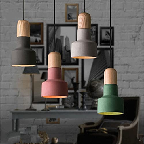 Luces colgantes de cemento E27 estilo vintage rústico para isla de cocina 4