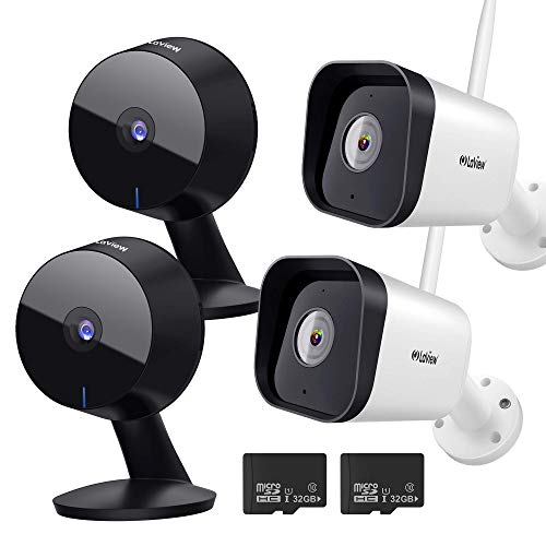 Laview Home Security Camera Hd 1080P(2 Pack) Ai Human Detection,Include 2 Sd Cards,32Gb Two-Way Audio,Night Vision,Wifi Indoor Surveillance For Baby/Pet,Alexa And Google,Cloud Service (Us Server) #TOP14