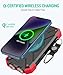 BLAVOR Solar Charger Power Bank 10,000mAh, Portable Wireless Charger, 20W Fast Charging External Battery Pack with USB C for Cell Phones, Solar Panel Charger with Dual Flashlight for Camping