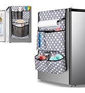 Rexmica Mini Fridge Organizer with Pockets, Over the Fridge Storage Organizer for Dorm, Office, H...