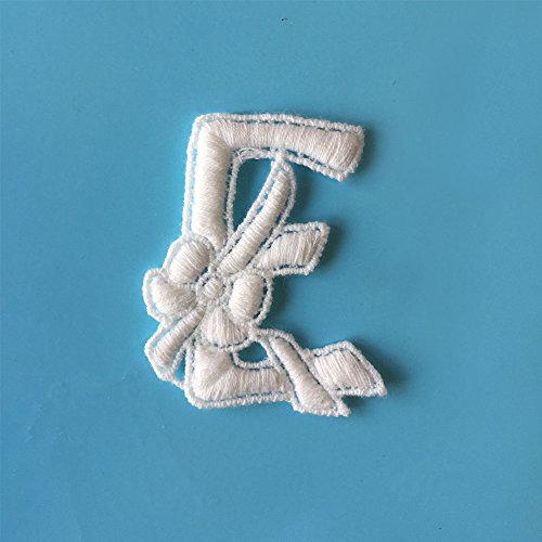 MIWIND Dentelle Lettre de l'alphabet A-Z Sew on Patch Vêtements Applique personnalité Décoration DIY Accessoires, E, s