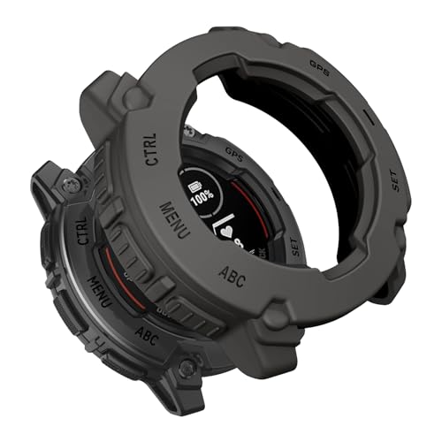 MYSNBKN �P�[�X�J�o�[ Garmin Instinct E 45mm�Ή� �P�[�X�v���e�N�^�[ TPU �ی�P�[�X �t���[�� Garmin Instinct E 45mm�X�}�[�g�E�H�b�`�p (�O���[)