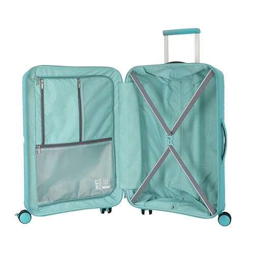 Image of American Tourister AIRCONIC2.0 SP 77 cm Meidum Check-in Polypropylene (PP) Hard 8 Wheels Spinner Luggage /Suitcase /Trolley Bag for Travel (Purist Blue)