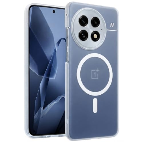 Image of DIZORO Matte Case for Oneplus 13 Compatible with MagSafe, Camera Lens Full Protection, Shockproof Translucent Frosted TPU Soft Phone Cover, Anti-Fingerprint (White)