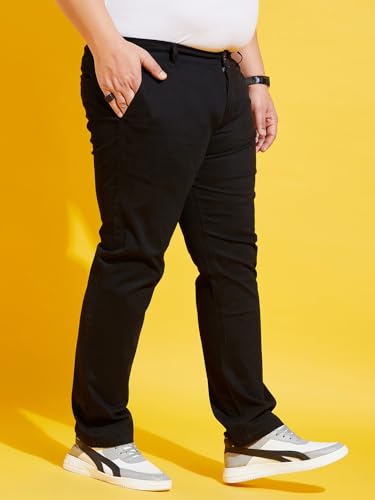 Image of Bigbanana Plus Size Men's Regular Fit Solid Trousers