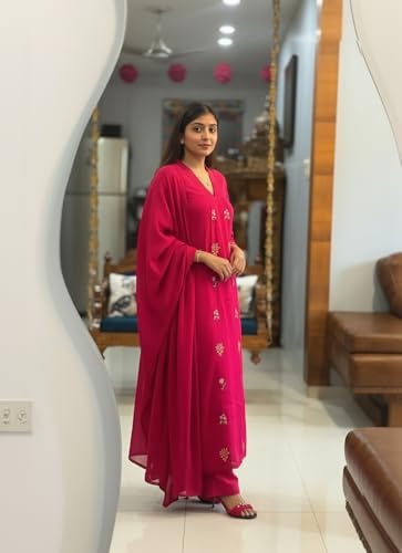 Image of ANNI Designer Women's Rayon Viscose Straight Kurta Set with Pant and Dupatta | Stylish Long Kurti Dress for Festive, Party, and Ethnic Wear