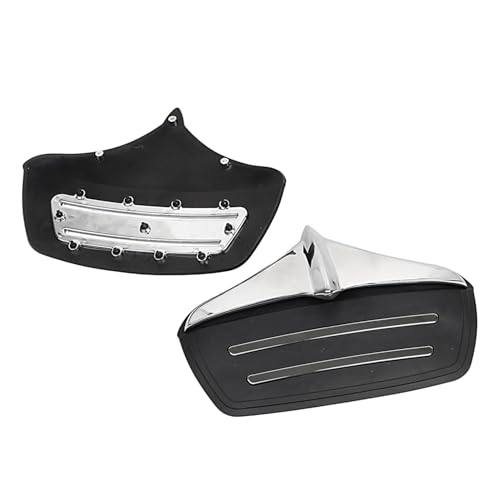 Image of Metal Rear Wheel Mud Flaps Fender Guards Accents Trim for Harley Tri-Glide Ultra Classics FLHTCUTG 2011-2023 and FLHXXX Street Glide Trikes 2011, #02 Chrome+Black