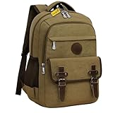 Genérico Mochila Unissexo Casca Macia Retangular Caqui 25L