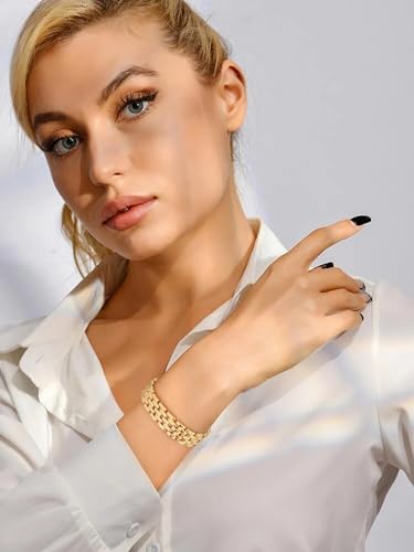 CLASSYZINT Stainless Steel Bracelets for Women, Gold Watch Bracelet for Women and Gold Cuff Bangle Bracelet4