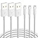iPhone Charger Lightning Cable Apple MFi Certified IDiSON 4Pack(6ft 6ft 3ft 3ft) Braided Nylon Fast Charger Cable Compatible iPhone 11 X XR XS MAX 8 Plus 7 6s 5s 5c Air iPad Mini iPod (Gray White)