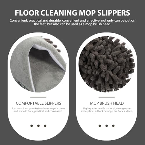2 Pares de Zapatillas de Chenilla Reutilizables para Limpieza de Suelos 7