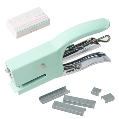 Grapadora Metálica de Tenaza, Grapadora de Escritorio, Grapadora de Oficina, Mini Grapadora de Esfuerzo Reducido, con 750 Grapas, Capacidad Hasta 16 Hojas, para el Hogar, la Oficina o la Escuela