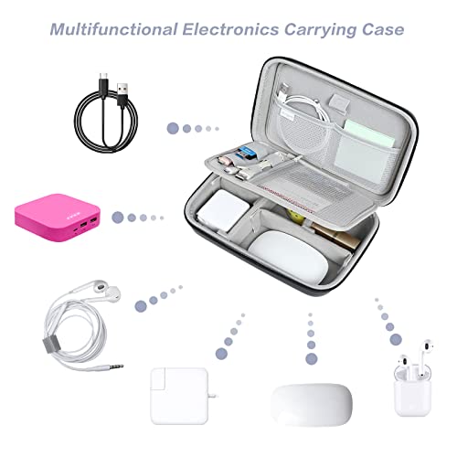 Mosiso Electronic Organizer Travel Case Compatible With Macbook Power Adapter, Compatible With Magic Mouse & Pencil, Sd Card, Usb Flash Disk With 4 Modular Insert & 2 Cable Tie & Snap Hook, Black #TOP3