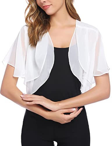 Aottori Damen Chiffon Bolero Festlich ärmellos Elegant Shrug Top Kurze...