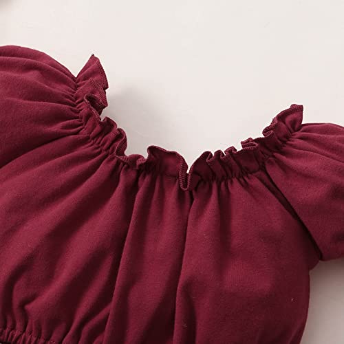 DDDHL Macacão infantil 2024 para meninas, camiseta de manga curta, estampas florais, shorts, faixas