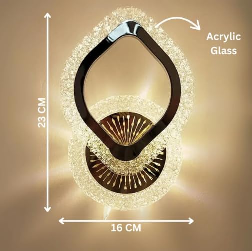 Image of Modern Crystal LED Wall Light, Decorative Indoor Wall Lamp with Warm White Lighting, Stylish Wall Mounted Light for Living Room, Bedroom, Hallway