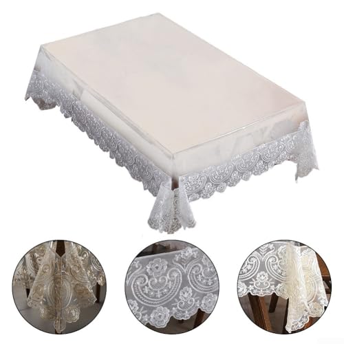 Nappe rectangulaire en PVC transparent imperméable lavable table