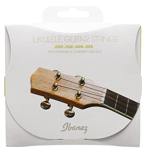 IUKS4 4 telli soprano veya konser ukulele tel seti, siyah naylon, .025/.032/.036/.028