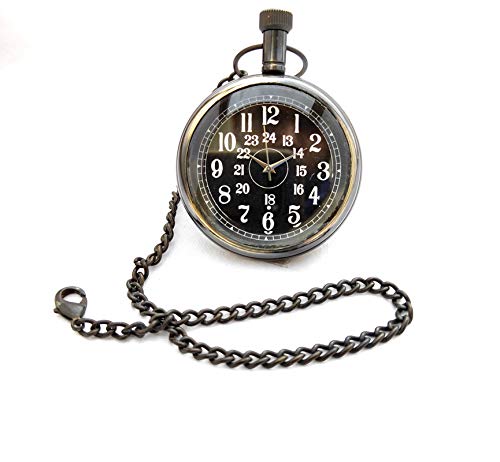 Royal Gold Brass Black Algin Dial - Antique Pocket Gandhi Watch Royal Look Indian Handicraft Premium Gift Item-image-35