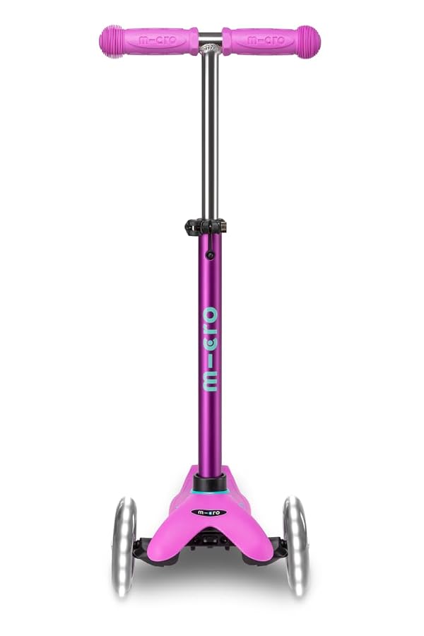 Micro Kickboard | Mini LED Kids Scooter for Ages 2-5 | Children up to 110 lbs | 3 Wheel Lean-to-Steer Design | Adjustable T Bar | Smooth Ride, Motion Activated PU LED Wheels | Swiss Design by Micro - Image 3