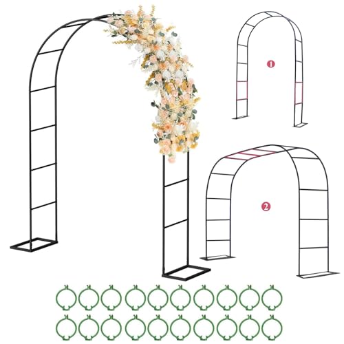 Garden Srch,Metal Arch,4.6X 7.9 Feet High or 6.6X 7.2 Feet High,Wedding Arch with 20 Retaining Rngs,Garden Arbor for Climbing Plant Outdoor Indoor, Wedding Party Bridal
