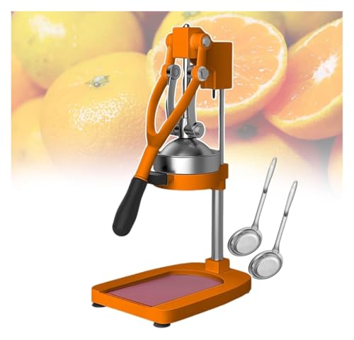Exprimidor de Cítricos Profesional, Exprimidor manual de cítricos con placa de prensado de 12 cm, de acero inoxidable, for zumo de tomate y naranja.(Orange)