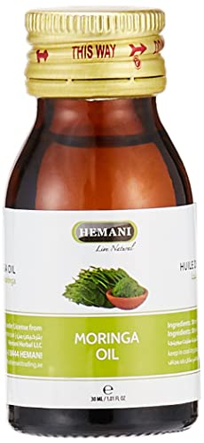 Hemani Moringa Seed Oil 30ml – Pure Moringa Oleifera for Skin Care, Natural Aceite de Moringa para la Cara, Nourishing and Hydrating, Moringa Oil Ideal for Face, Hair, and Body, Cold Pressed, Non-GMO