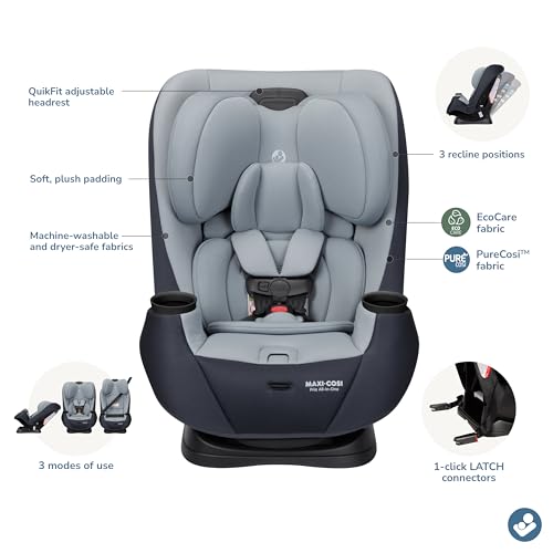 Maxi-Cosi Pria All-in-One Convertible Car Seat, Infant to Toddler Car Seat, Easy-Install Harness, Machine-Washable Cover, 5-100 lbs, Seascape - image 5