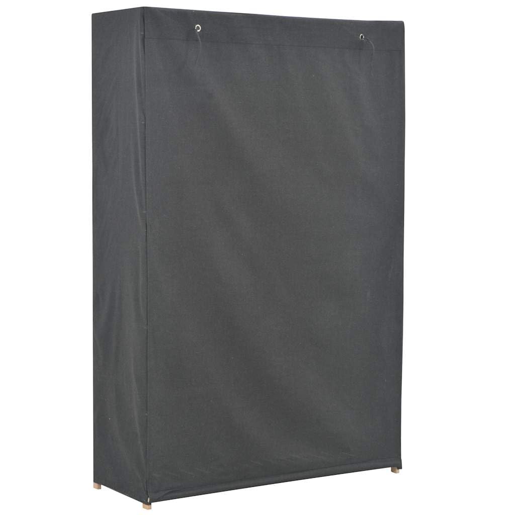 Kleiderschrank Grau 110 x 40 x 170 cm Stoff mit Schiebetüren, Mehrzweck Organizer für Schlafzimmer, Flur, Kinderzimmer, mit Kleiderstange, Regalen und Stauraum