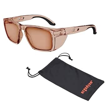 Ergodyne Skullerz SIXTEN Safety Glasses with Side Shields, Anti-Fog and Anti-Scratch Lenses