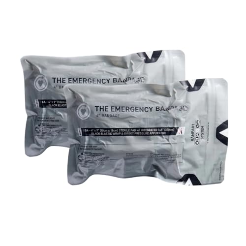 The Emergency Bandage 2 Pack - 4 Inch - Bandage for Massive Hemorrhages, by Safeguard Medical. Made in The USA, TAA Compliant