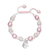 GAUEIOUR Pink Unicorn Bracelet,A Variety Of Pearl Bracelet,Fantasy Glitter Beads,Little Girl Jewelry,Unicorn Pendant