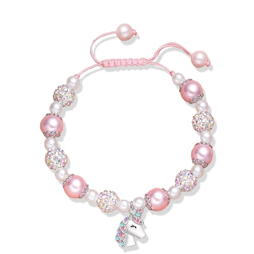 GAUEIOUR Pink Unicorn Bracelet,A Variety Of Pearl...