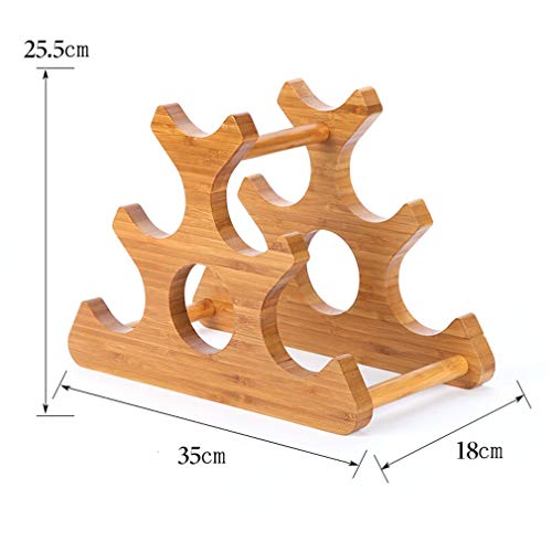 Soporte de madera para 6 botellas para mesa miniatura 3