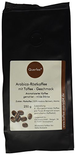 Querfee Kaffee mit Geschmack - Toffee - Arabica Röstkaffee - gemahlen - 250 g, 1er Pack (1 x 250 g) Cover