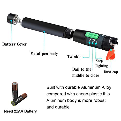 50Mw Visual Fault Locator Kit 50Km With 2.5Mm Universal Connector Fc Male To Lc Female Adapter, Vfl Red Light Pen For Network Cable Test, Fiber Optic Source Tester Detector Meter For Fc,Sc,St,Lc #TOP2