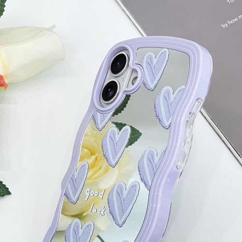 Coque iPhone 16 Plus jolie protection miroir violette pour sorties entre amies