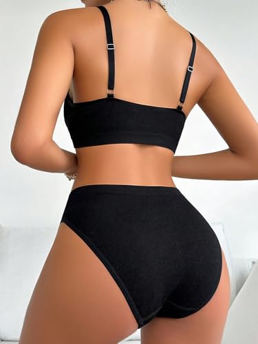 SOLY HUX Women's Lingerie Set 2 Piece Wireless Bra and Panty Underwear Sets2