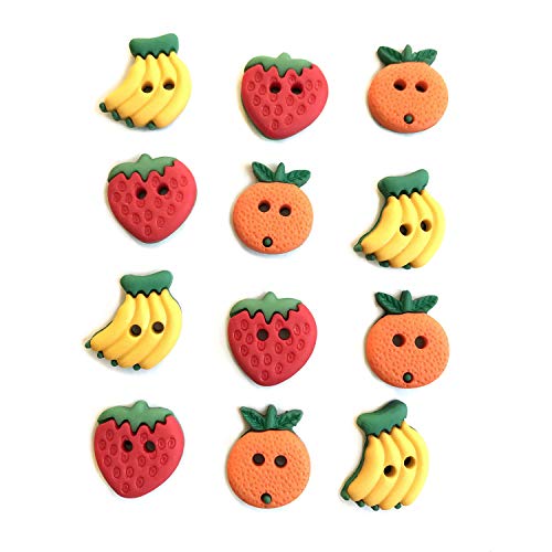 Buttons Galore Summer Fruit Novelty Sewing Buttons - 36 Pieces (3 Packs)