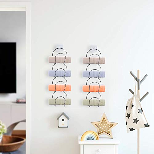 HiGift Cap Rack Hat Organizer - 8 Ring Hanging Baseball Cap Organizer Holder Hat Hanger, Hats Scarfs Rack, Multifunctional Door/Wall/Closet Mounted Racks